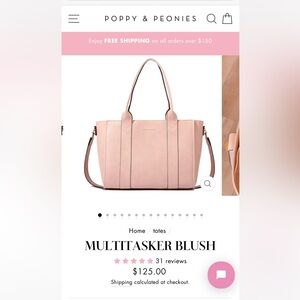 Poppy & Peonies Pink Everyday Tote